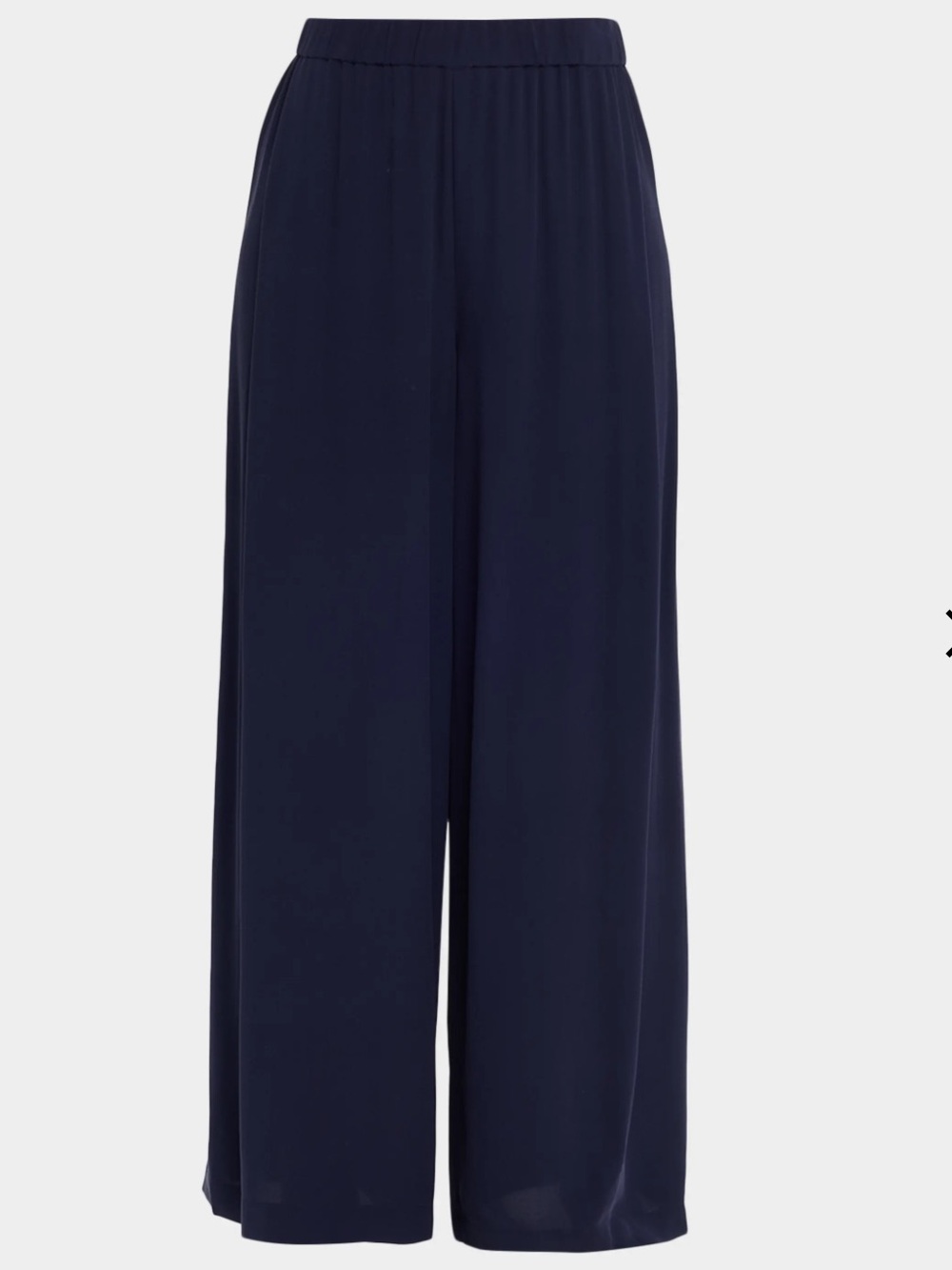 Eileen Fisher Silk Navy Wide-Leg Pants 100% Silk Pull-On Women’s Size XL